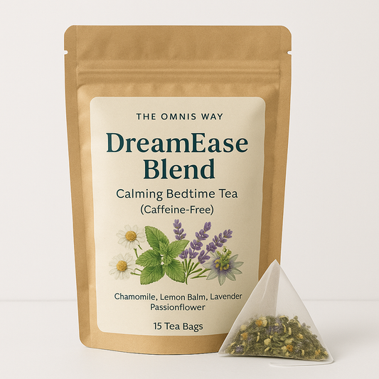 DreamEase Blend – Herbal Calming Bedtime Tea (Caffeine-Free)